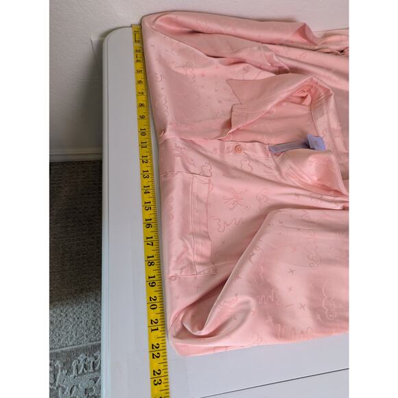Savage X Fenty Heavenly Satin Pink Jacquard Button Up Sleep Nightshirt Women L - Picture 10 of 11